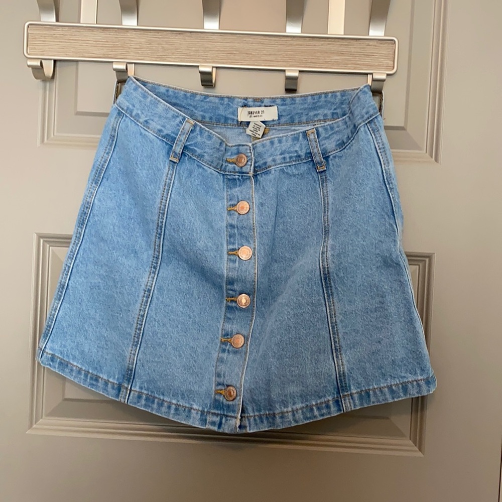Forever 21 high-waisted jean skirt